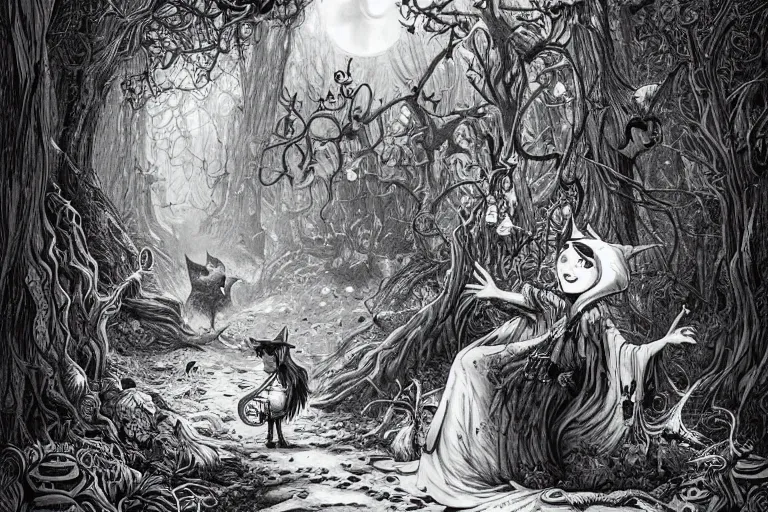 Image similar to The smiling witch in the woods by Joe Fenton