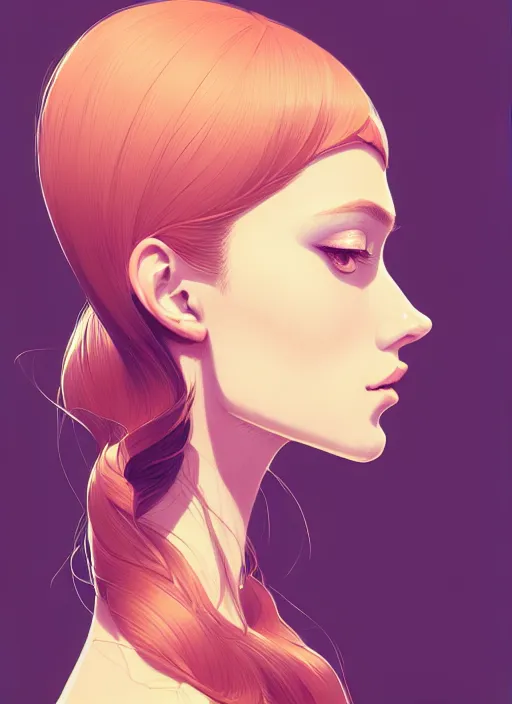 Image similar to 3 / 4 view of a portrait of woman, confident pose, intricate, elegant, sharp focus, illustration, highly detailed, concept art, matte, trending on artstation, anime, art by james jean and artgerm and brian despain, ilya kuvshinov, strong strokes,