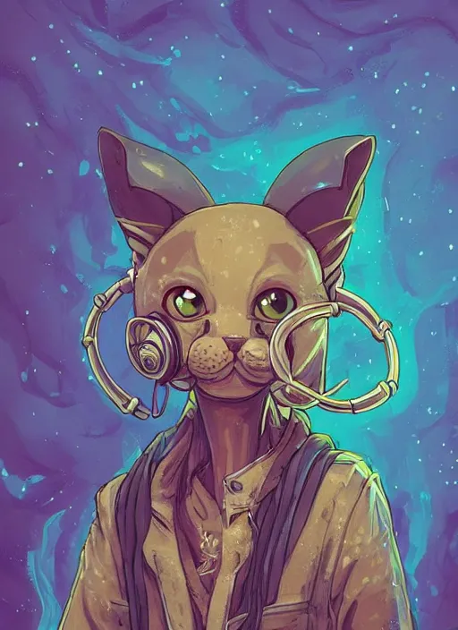 Prompt: cat seahorse fursona wearing headphones, autistic bisexual graphic designer and musician, androgynous fluffy humanoid character design, sharp focus, weirdcore voidpunk digital art by artgerm, akihiko yoshida, louis wain, simon stalenhag, wlop, noah bradley, furaffinity, pinterest, artstation hd, trending on deviantart