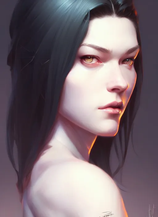 Image similar to stoya, portrait, art by artgerm and greg rutkowski and magali villeneuve, d & d, fantasy, highly detailed, portrait, digital painting, trending on artstation, concept art, sharp focus, illustration