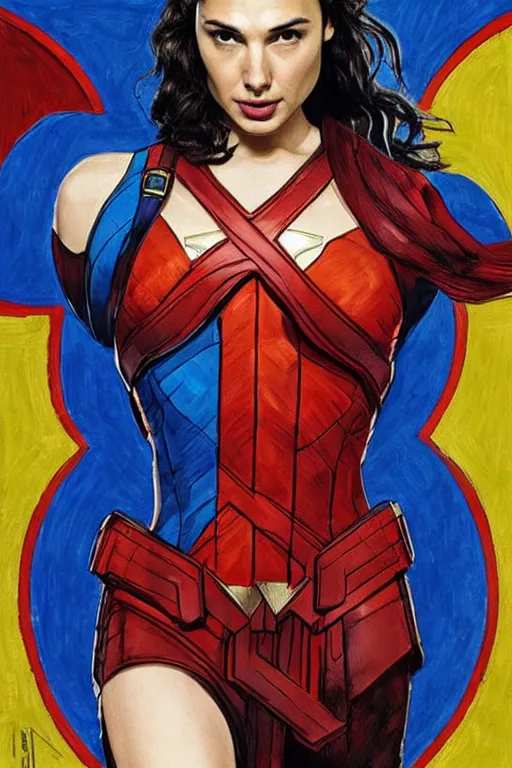 Image similar to gal gadot as captain america : : piet mondrian : : 1