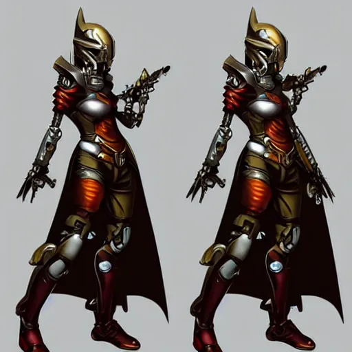 Image similar to warforged swashbuckler, female, robot, fantasy, d & d, concept art, matte, illustration, character art,