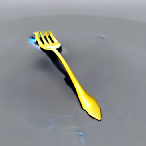 Prompt: a 3d object of a large fork, on its own, no background