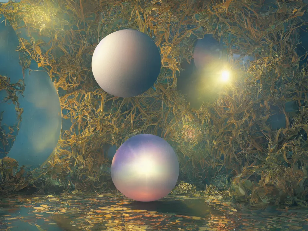 Image similar to 3 d render, sunlight study, the universe is a spheroid region 7 0 5 meters in diameter, art nouveau, by rachel ruysch and ( ( ( ( ( lisa frank ) ) ) ) ), 8 k, sharp focus, octane render