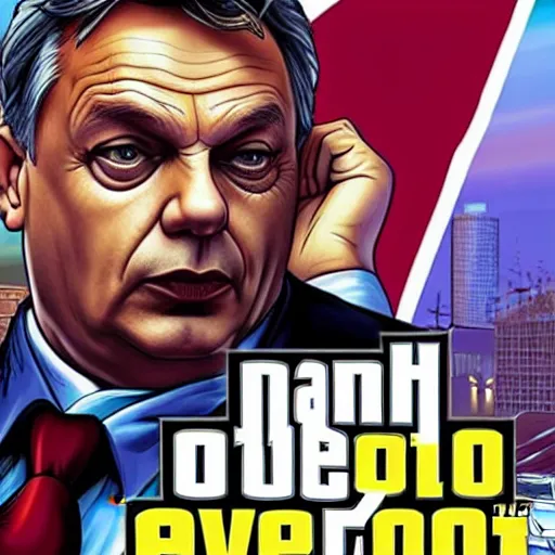 Image similar to Viktor Orbán in GTA V cover art