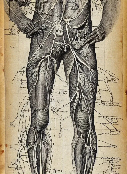 Prompt: old anatomical chart for spongebob