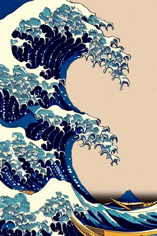 Prompt: The Great Wave off Kanagawa, vaporwave, intricate, elegant, highly detailed, digital painting, artstation, concept art, smooth, sharp focus, illustration, art by artgerm and greg rutkowski and alphonse mucha