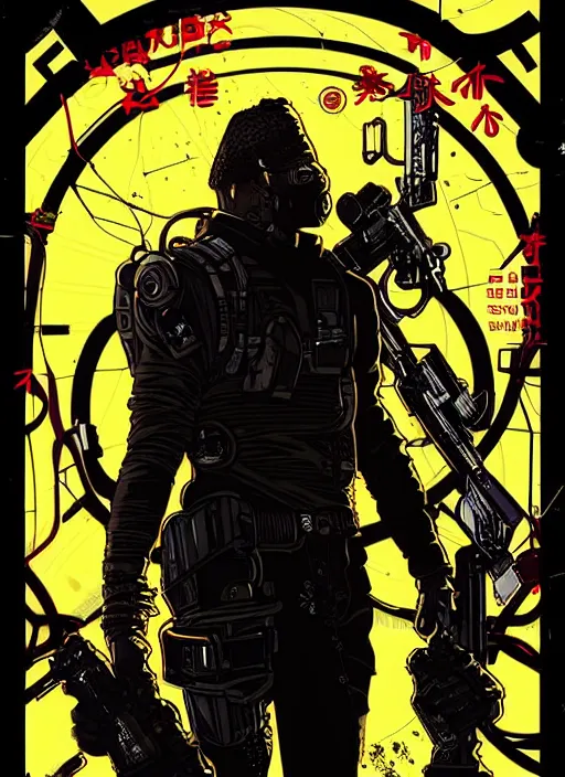 Prompt: the snake. cyberpunk assassin. moody industrial setting. portrait. illustration, pop art, art by ashley wood and alphonse mucha and laurie greasley and josan gonzalez. cinematic. dynamic lighting. realistic proportions. creative design. cel shading, clean aesthetic