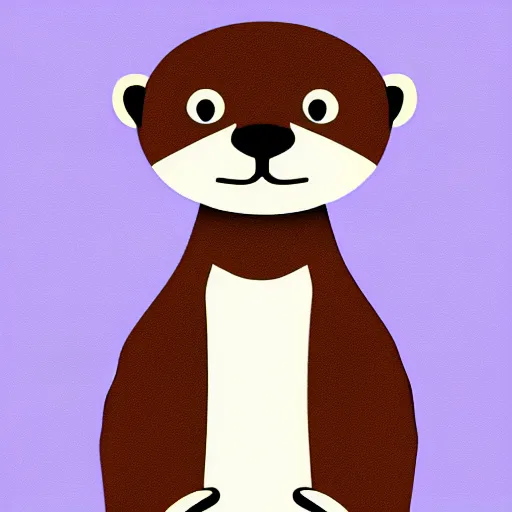 Image similar to an otter in dress, avatar image, digital art, minimalism