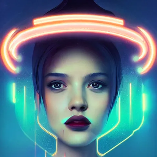 Image similar to portrait beautiful sci - fi girl, blade runner 2 0 4 9, futuristic metropolis, digital art, pop art by hsiao - ron cheng