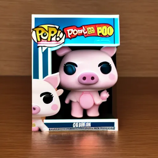 Image similar to pig wearing a gold crown funko pop