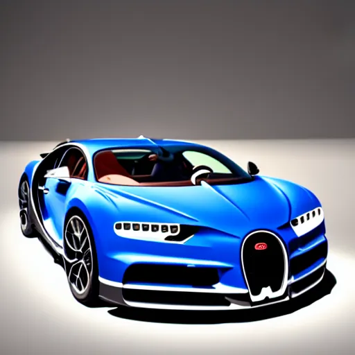 Image similar to still photo of bugatti chiron, highly detailed, photorealistic portrait, bright studio setting, studio lighting, crisp quality and light reflections, unreal engine 5 quality render