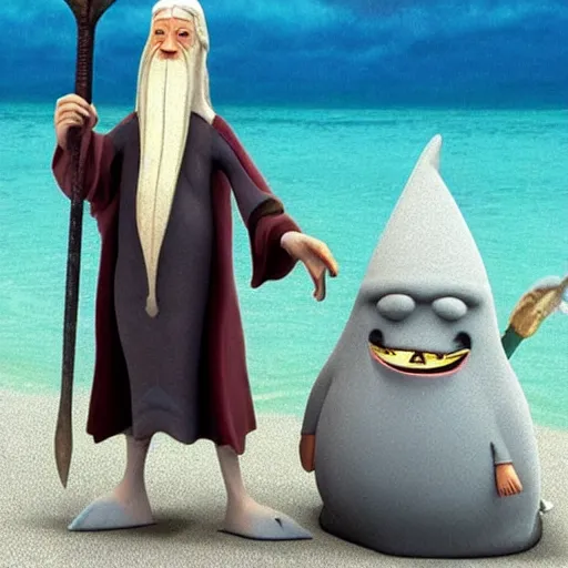 Image similar to Gandalf on Bikini Bottom