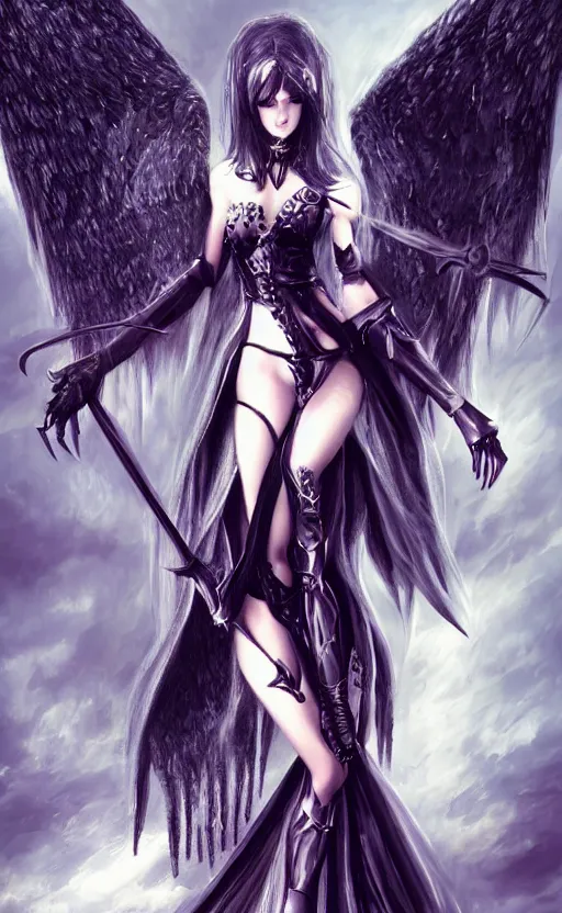 Image similar to Angel knight gothic girl. By William-Adolphe Bouguerea, highly_detailded