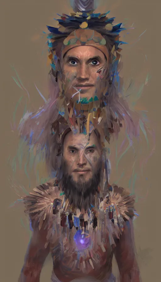 Prompt: portrait of a digital shaman, by disney concept artists