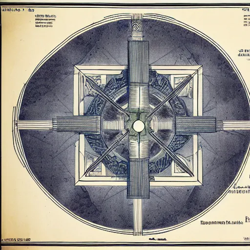 Prompt: blueprint diagram schematic of arcane eldritch mystical magic