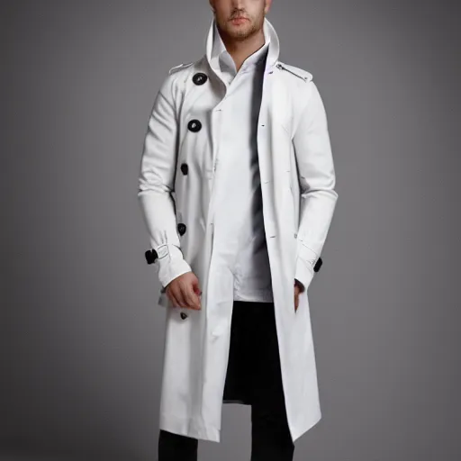 Image similar to white trench coat, clothing design