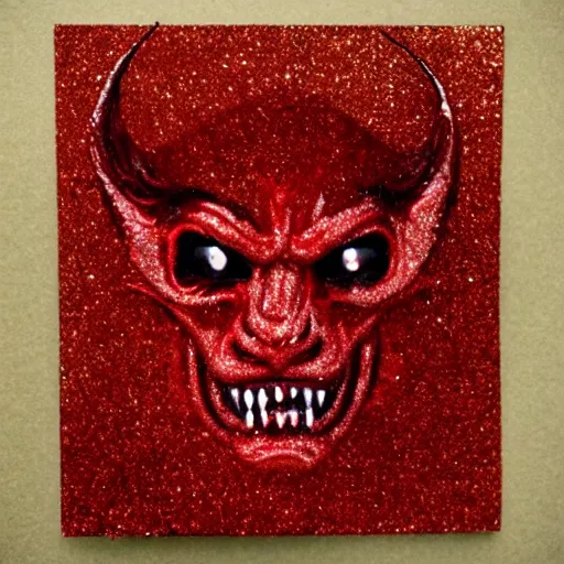 Image similar to Demon made out of red glitter