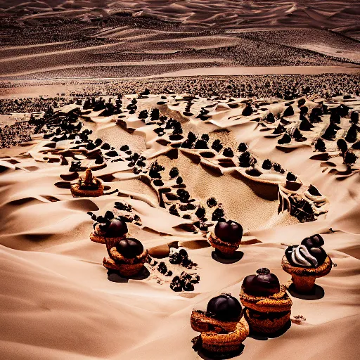 Image similar to desert full of all kinds of desserts, photography by bussiere rutkowski andreas roch