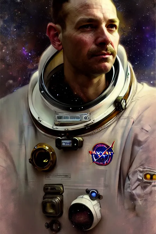 Image similar to hyperrealist portrait sketch of an astronaut by jeremy mann and alphonse mucha, fantasy art, photo realistic, dynamic lighting, artstation, poster, volumetric lighting, very detailed faces, 4 k, award winning