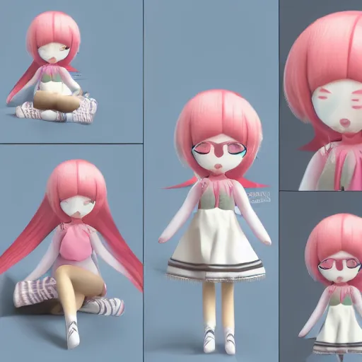 Image similar to cute fumo plush of a girl who has had it up to here, vray