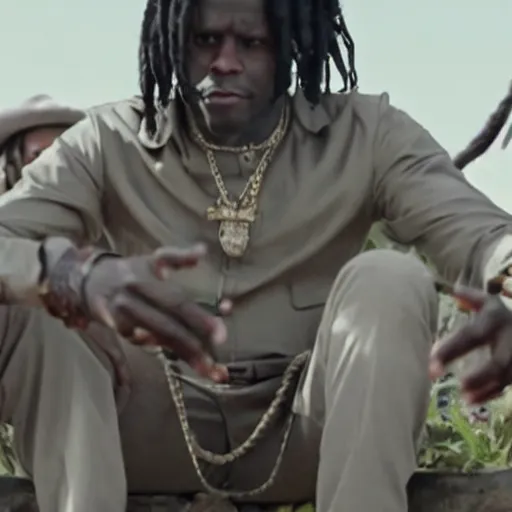 Prompt: Rapper Chief Keef in Django 4K quality super realistic