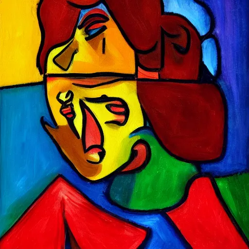 Image similar to an expressionist oil painting depicting ADHD struggles