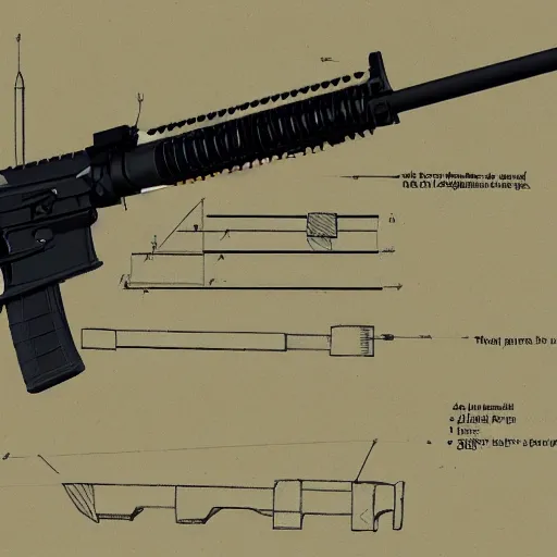 Image similar to technical sketch of an AR-15