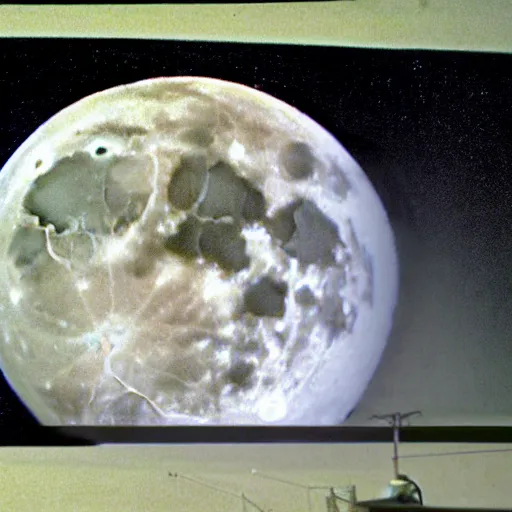 Image similar to cctv footage of the moon cracking in half