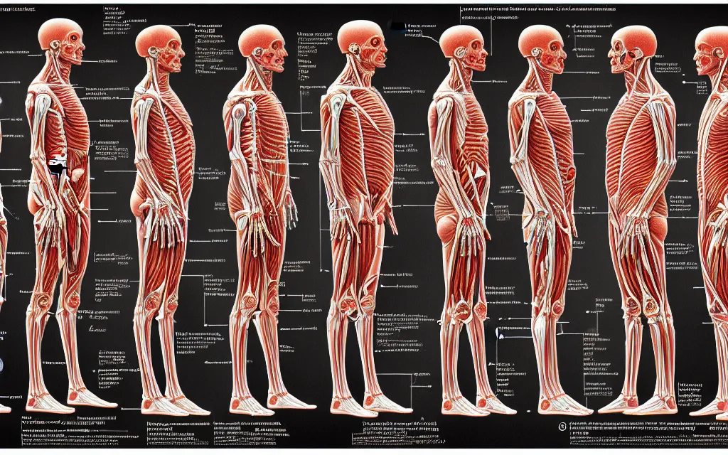 Image similar to techno - spiritual diagram of humanity's future evolution, scientific anatomical diagram