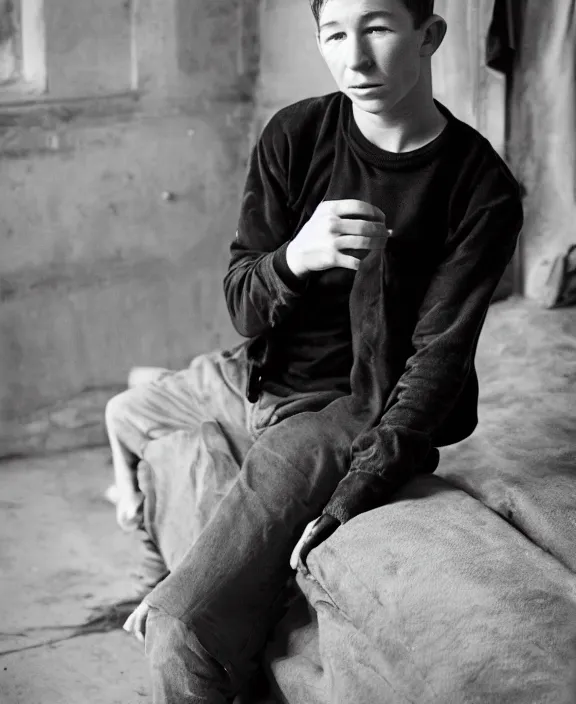 Image similar to portrait of barry keoghan photographed by nan goldin