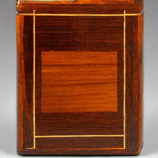 Prompt: edwardian photograph of a rosewood and ivory-inlaid box, beautiful, photograph very grainy, slightly blurry, 1900s, 1910s