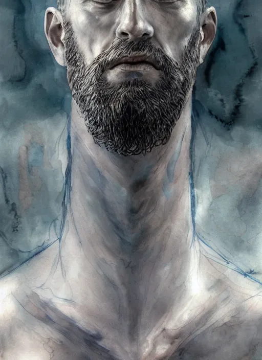 Prompt: portrait, Poseidon, watercolor, dramatic lighting, cinematic, establishing shot, extremly high detail, foto realistic, cinematic lighting, pen and ink, intricate line drawings, by Yoshitaka Amano, Ruan Jia, Kentaro Miura, Artgerm, post processed, concept art, artstation, matte painting, style by eddie mendoza, raphael lacoste, alex ross