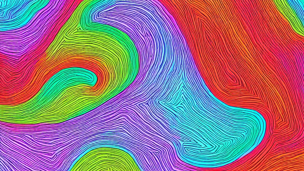 Image similar to a colorful topographic line pattern, wallpaper art, desktop background, High quality image