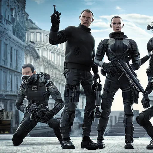 Prompt: epic unreal engine 5 render of a group of secret agent moles, very intricate, ultra detailed, 0 0 7 mole, epic scene, octane render, 8 k, photorealistic, wearing secret agent gear, time travelers, battle scars