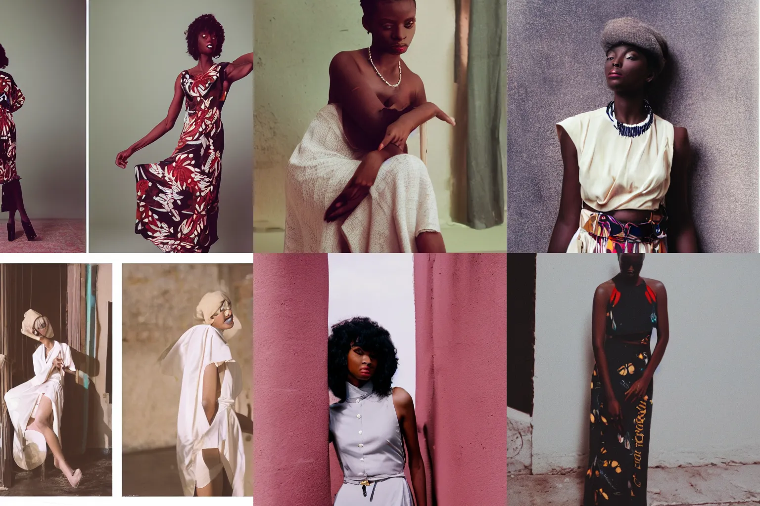 Image similar to realistic photoshooting for a new aime leon dore lookbook, color film photography, portrait of a beautiful woman, in style of Bolade Banjo, 35mm,