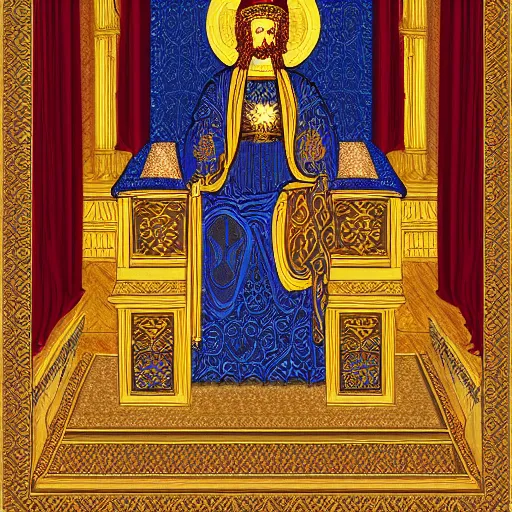 Image similar to Digital art of the throne room Byzantine Imperial