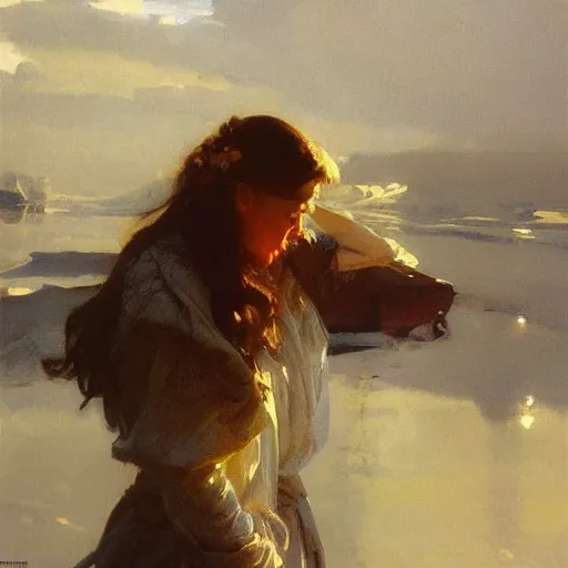 Image similar to oil painting of copper still by anders zorn, wonderful art by greg rutkowski, beautiful cinematic light, american romanticism by greg manchess, reflections and refraction, sunlight