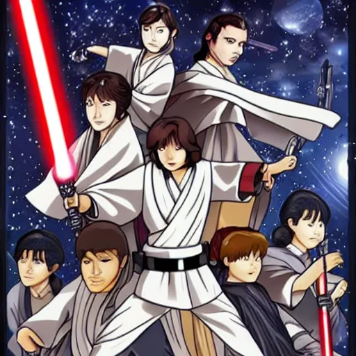 Image similar to Star Wars in Japan anime style