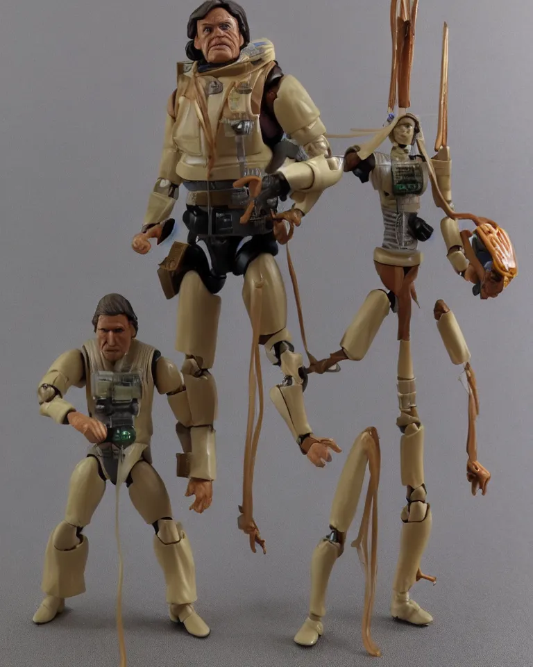 Prompt: photo of a kenner 1 9 8 0's action figure, five points of articulation, sci - fi, 8 k, full body