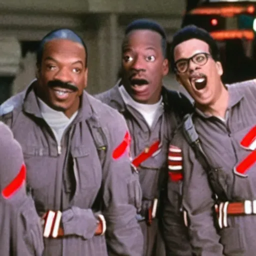 Prompt: Eddie Murphy as a Ghostbusters