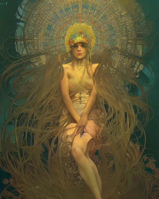 Image similar to the most amazing dream you ever had, hyper realistic, ambient lighting, concept art, intricate, hyper detailed, smooth, alphonse mucha, moebius, vlop, beeple