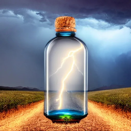 Image similar to lightning storm in a bottle