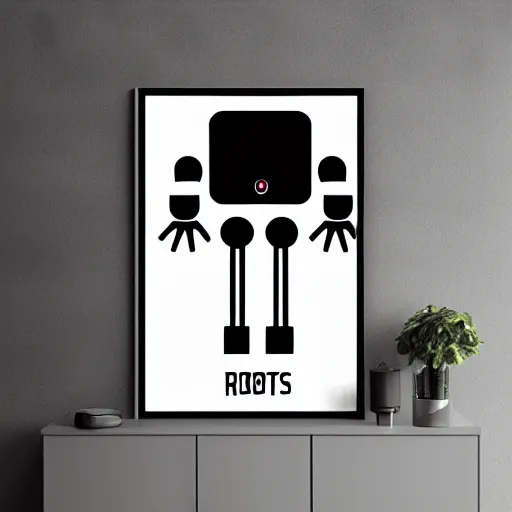 Image similar to futuristic poster of 2 robots