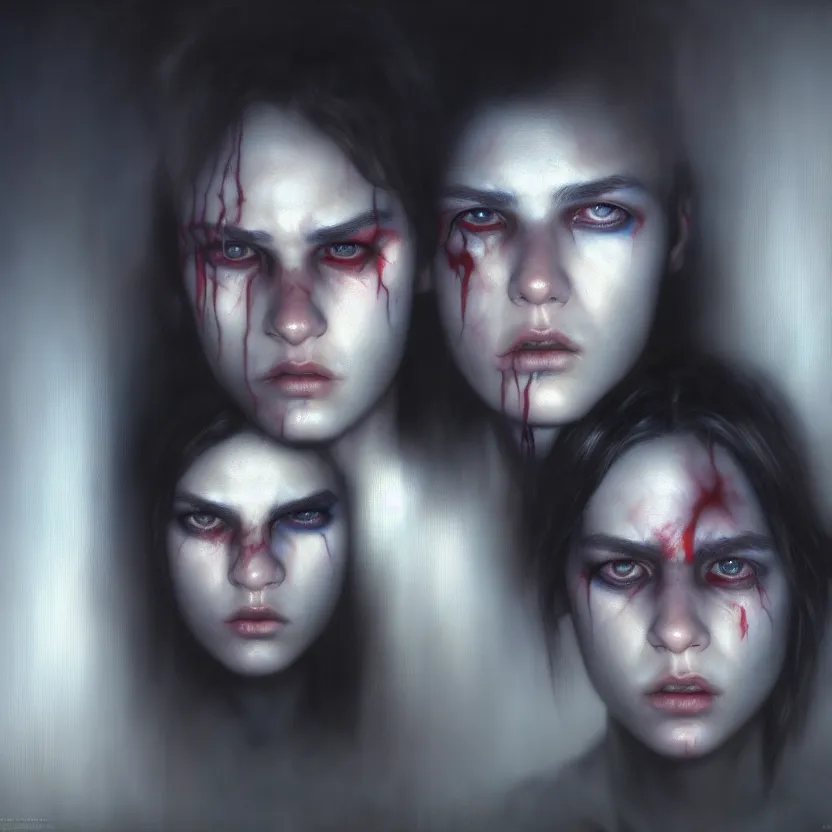 Image similar to the Paranoids are arriving, by Casey Baugh, Steve Caldwell, Gottfried Helnwein, and Artgerm, sharp focus, 8k resolution, masterpiece work, digital render.