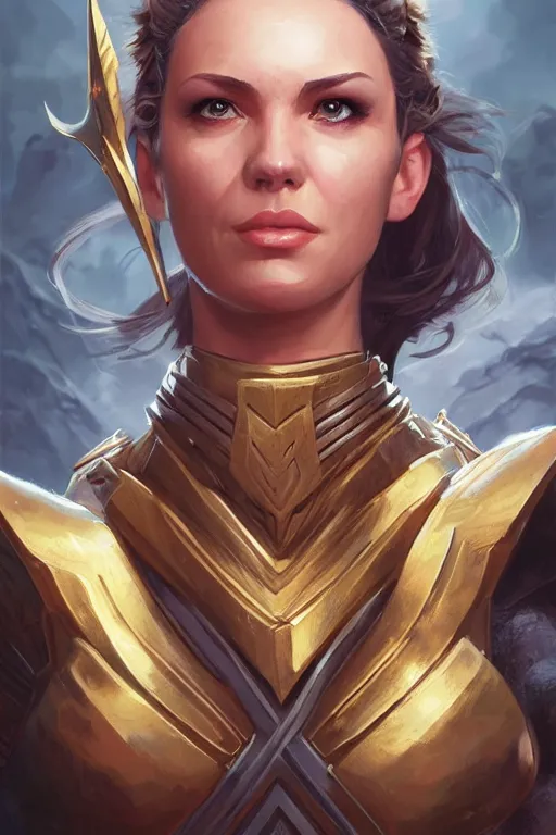 Image similar to amazon valkyrie athena, d & d, fantasy, portrait, highly detailed, headshot, digital painting, trending on artstation, concept art, sharp focus, illustration, art by artgerm and greg rutkowski and magali villeneuve