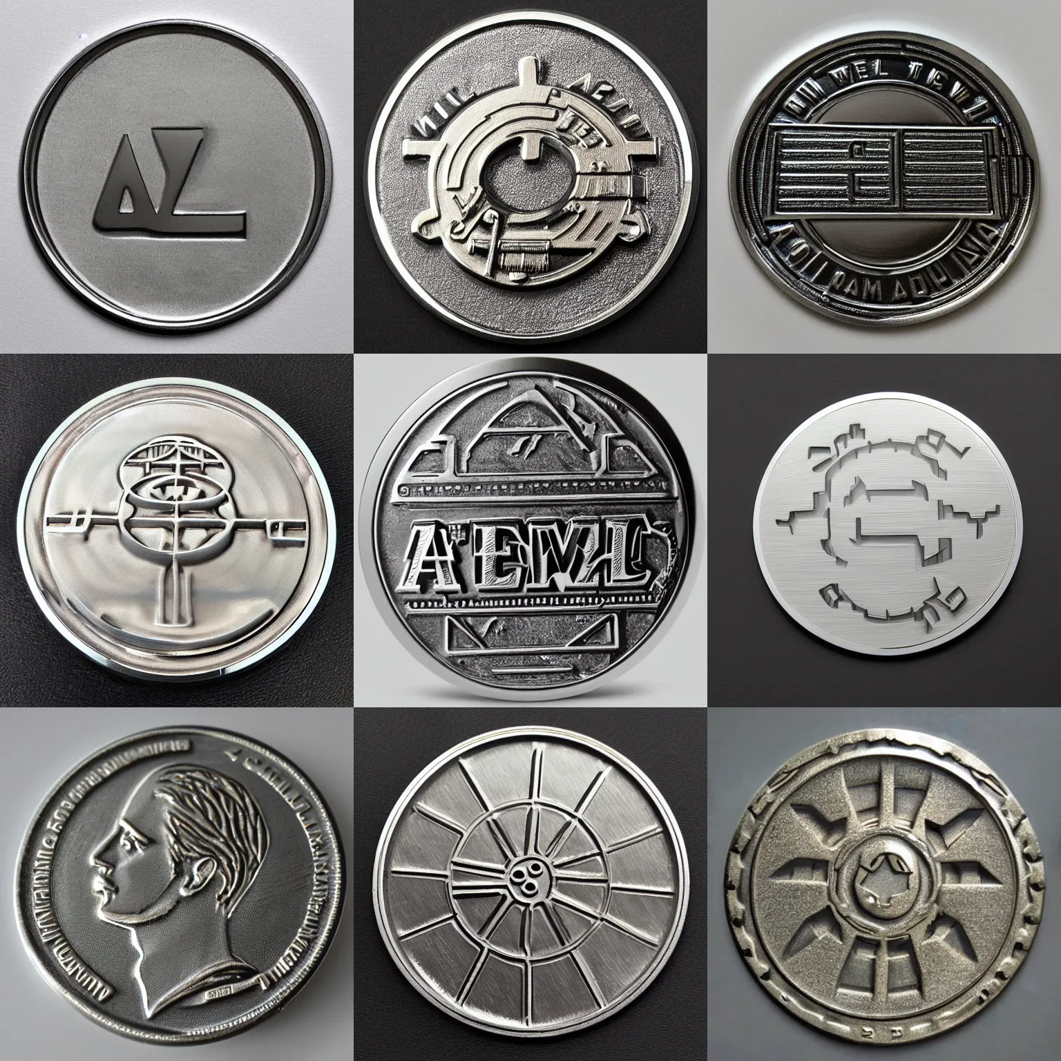 Prompt: a well designed metal token, highly detailed, 4k quality photo