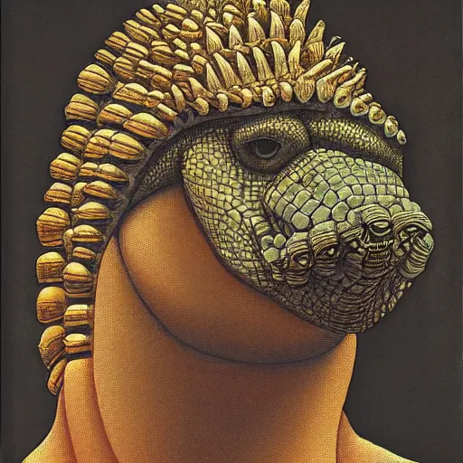 Prompt: portrait of an anthropomorphic ankylosaurus, sandro bottecelli, 1 5 0 0