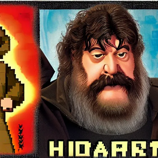 Image similar to ps 1 hagrid, low res, blocky