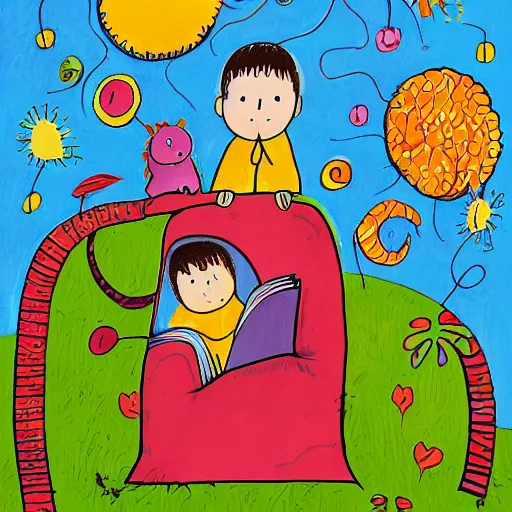 Image similar to a poster for a children's book by keraca visulceva, pixabay contest winner, naive art